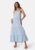 BUBBLEROOM Viscose Strap dress Blue/Patterned XL – 7333340317938