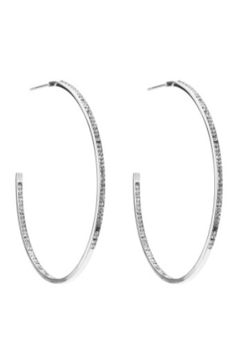 BY JOLIMA Celine Crystal Hoops 50 mm Steel One size – 7333343000158