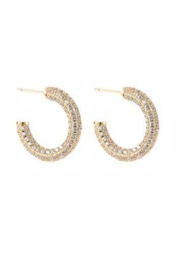 BY JOLIMA Monaco Pave Hoops 23 mm Gold One size – 7333343014803