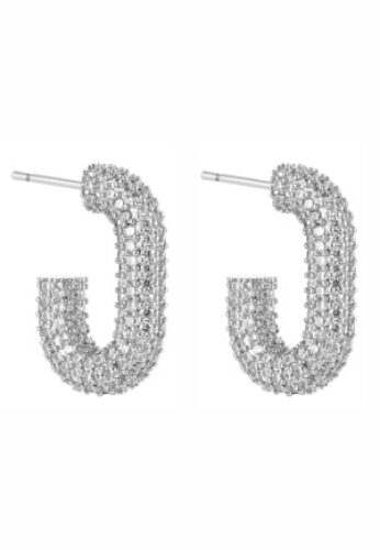 BY JOLIMA U Rock Crystal Earrings Steel One size – 7333343012373