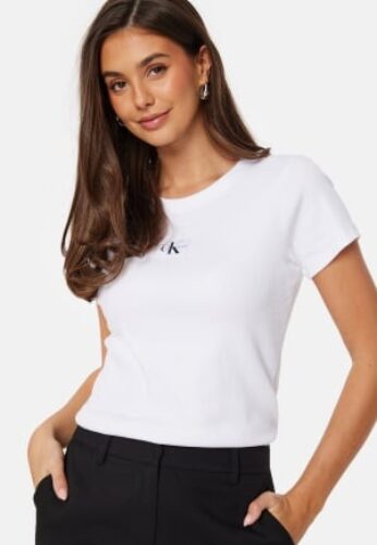 Calvin Klein Jeans Wowen Label Rib Slim Tee YAF Bright White L – 8720109314076
