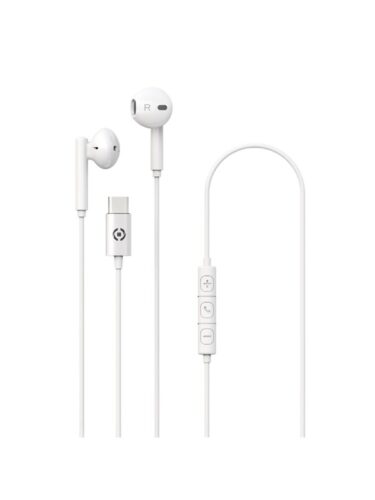 CELLY UP1100TYPEC – USB-C Stereo Wired Earphones – White – 8021735200895