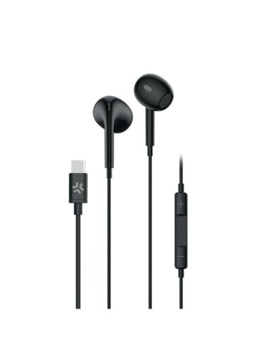 CELLY UP1300TYPEC – USB-C Stereo Wired Earphones – Black – 8021735208143