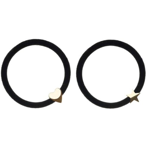 Dark 2 pk Velvet Hair Tie Black W/Gold – 7028210000019