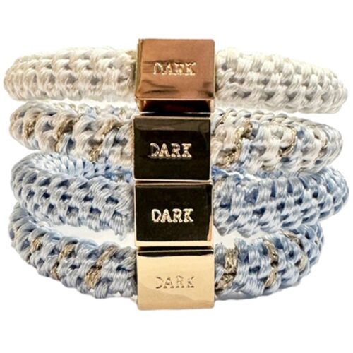 Dark FAT HAIR TIES 4 PK COMBO LIGHT BLUE MIX W/GOLD – 7028210104373