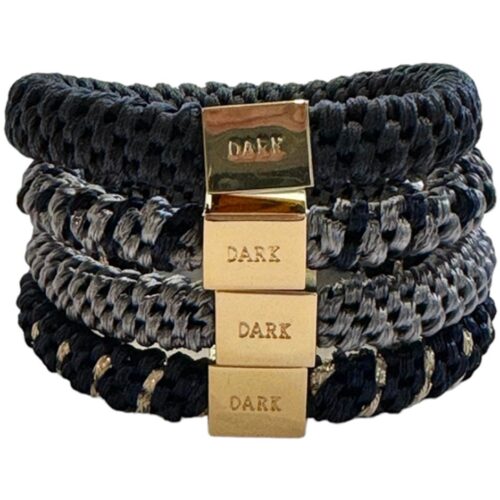 Dark FAT HAIR TIES 4 PK COMBO NAVY BLUE MIX W/GOLD – 7028210104410