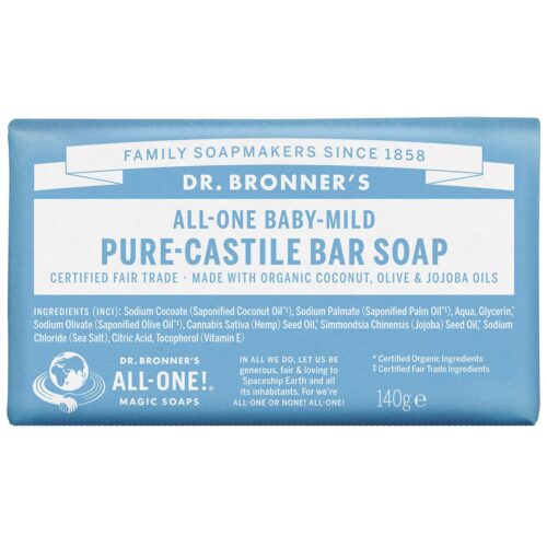 Dr. Bronner’s Magic Soaps All-One Hemp Unscented Baby-Mild 140 g – 0018787231050