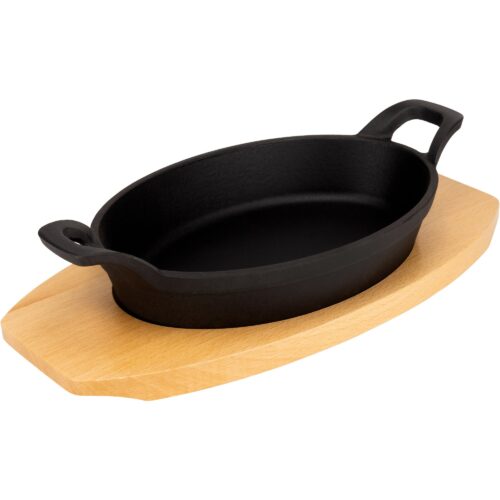 Essentials Oval støpejernsform 22cm, bordskåner i tre – 7350101115619