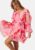 FOREVER NEW Cinzia Ruffle Mini Dress Pink/Orange 34 – 9360454275302