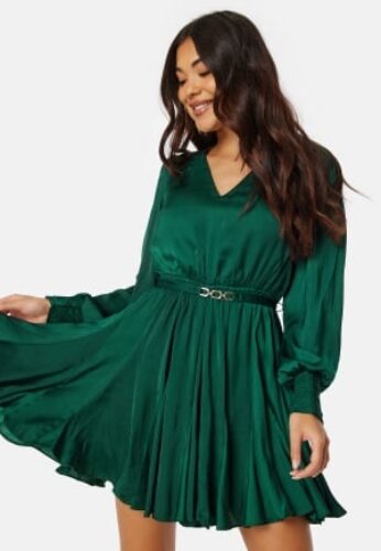 FOREVER NEW Martina Godet Mini Dress Deep Emerald 40 – 9357631867641