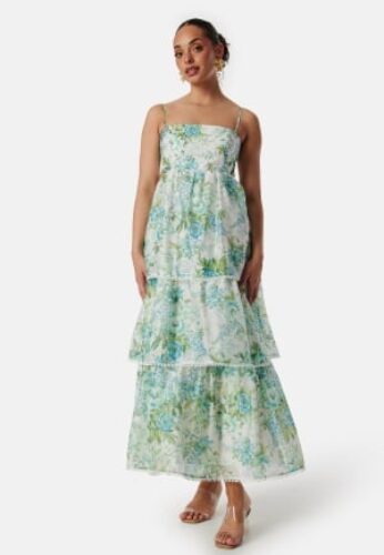 FOREVER NEW Shauna Scallop Trim Midi Dress Green/Floral 40 – 9360454173950