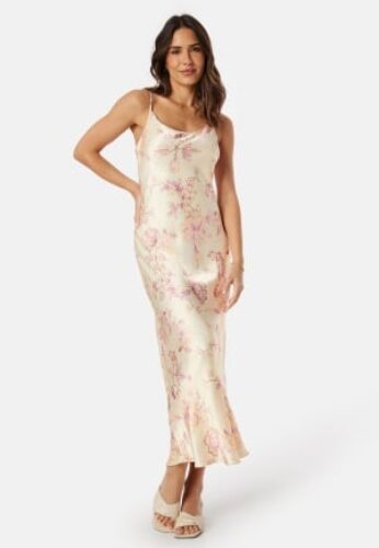 FOREVER NEW Valentina Strappy Slip Dress Pink Cayenne Floral 40 – 9360454174384