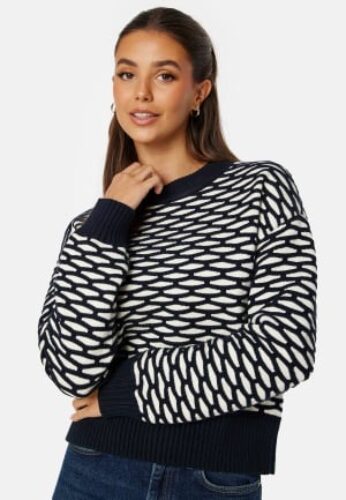 GANT Intarsia C-Neck Sweater Evening Blue XL – 7325707396854