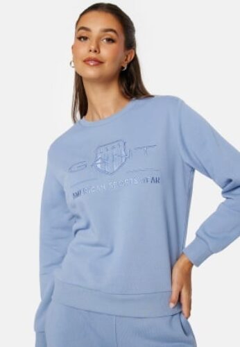GANT Reg Tonal Shield Sweater Blue Water XL – 7325707431685
