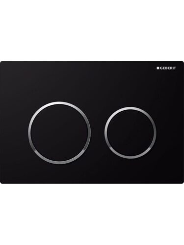 Geberit actuator plate omega20 for dual flush: black / bright chrome / black – 4025416310716