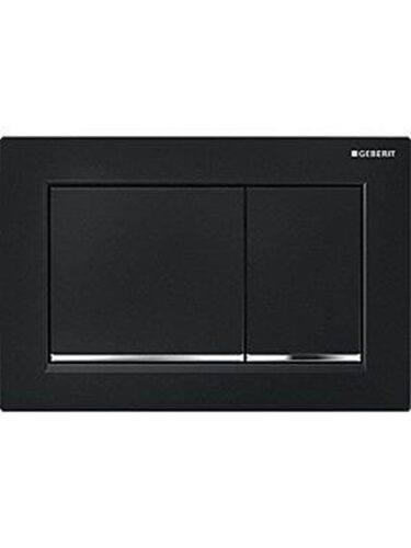 Geberit actuator plate omega30 for dual flush: black / bright chrome / black – 4025416301141