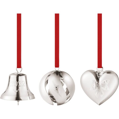 Georg Jensen 2022 Sett med kule, klokke og hjerte, palladium – 5713275218647