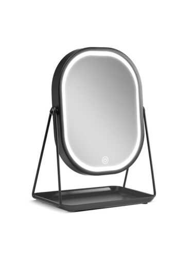 Gillian Jones Mirror With LED Light and Tray – Black – 5713982011470