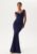 Goddiva Bardot Pleat Maxi Dress Dark blue XXL (UK18) – 5056120250172