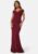 Goddiva Bardot Pleat Maxi Dress Wine-red XXL (UK18) – 5056120241668