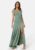 Goddiva Bardot Pleat Maxi Split Dress Light green XL (UK16) – 5056120241859