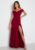 Goddiva Bardot Pleat Maxi Split Dress Wine-red S (UK10) – 5056604724212