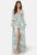Goddiva Floral Long Sleeve Chiffon Maxi Dress Green XS (UK8) – 5056120243648
