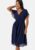 Goddiva Flutter Chiffon Midi Dress Navy XXS (UK6) – 5056120251339