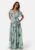 Goddiva Flutter Floral Maxi Dress Duck Egg XS (UK8) – 5056120250622