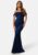 Goddiva Glitter Off Shoulder Maxi Dress Dark blue XL (UK16) – 5056604798381