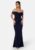 Goddiva Off Shoulder Maxi Dress Dark blue XXS (UK6) – 5056120251728