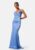 Goddiva Satin Lace Trim Maxi Dress Cornflower Blue L (UK14) – 5056120231867