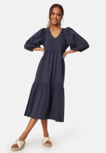 Happy Holly Balloon Sleeve Cotton Dress Dark blue 48/50 – 7333340236062
