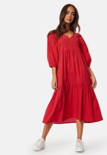 Happy Holly Balloon Sleeve Cotton Dress Red 32/34 – 7333340299982