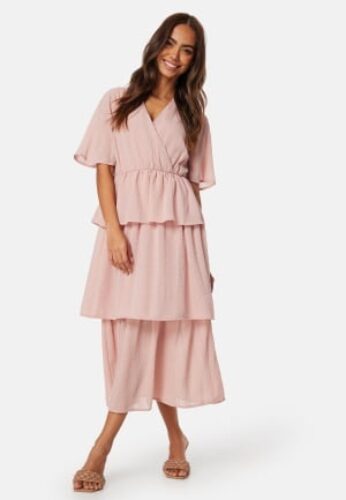 Happy Holly Butterfly Sleeve Flounce Dress Dusty pink 40/42 – 7333340308509