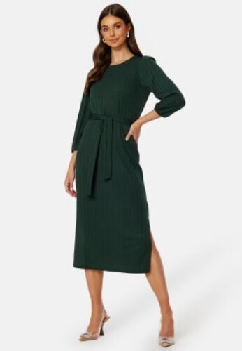 Happy Holly Caroline Rib Dress Dark green 36/38 – 7333340246481