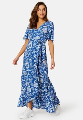 Happy Holly Ellinor long dress Blue / Patterned 32/34 – 7333340235737