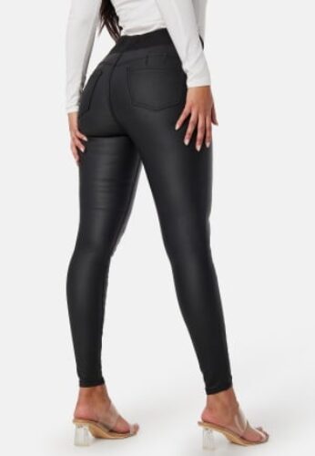 Happy Holly Freja push-up coated treggings Black 52S – 7333340183090