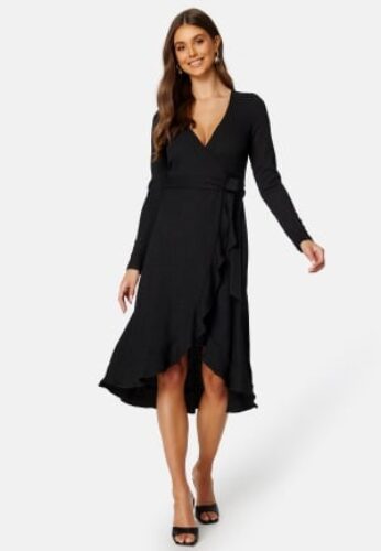 Happy Holly Lianna Structure Frill Dress Black 48/50 – 7333340246634