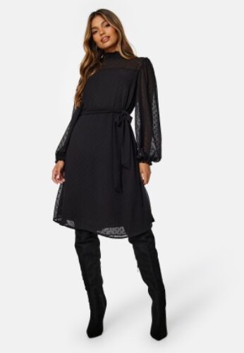 Happy Holly Pavlina Dobby Dress Black 32/34 – 7333340258330