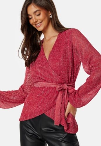 Happy Holly Perley sparkling wrap top Red 36/38 – 7333340260555