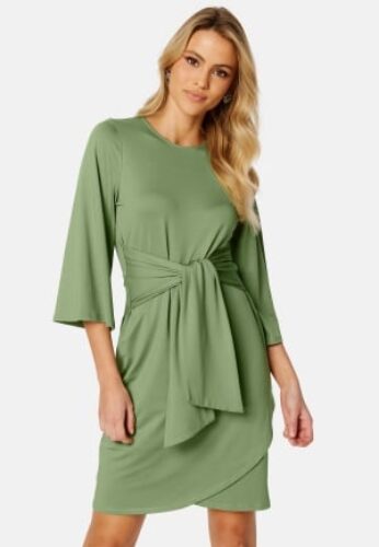 Happy Holly Petra tie dress Dusty green 40/42 – 7333340210017