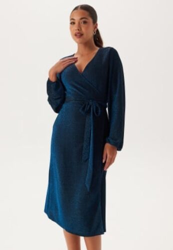 Happy Holly Sparkling Midi Wrap Dress Blue 36/38 – 7333340260432