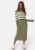Happy Holly Striped O-neck Knitted Dress Green/Striped 40/42 – 7333340285510