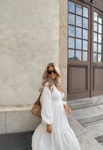Happy Holly Structure Wrap Dress Offwhite 32/34 – 7333340301005