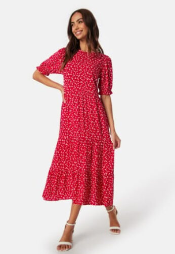 Happy Holly Tris Viscose Midi Dress Care Red/Patterned 48/50 – 7333340218181