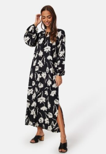 Happy Holly V-neck Raglan Viscose Dress Black/Patterned 36/38 – 7333340298893