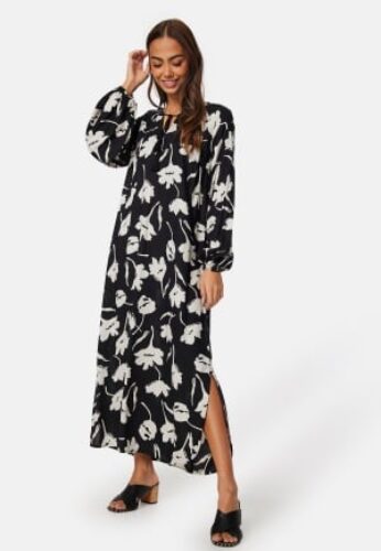 Happy Holly V-neck Raglan Viscose Dress Black/Patterned 52/54 – 7333340298930