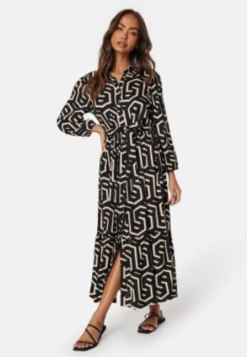 Happy Holly Viscose Shirt Dress Cream/Black 40/42 – 7333340272190