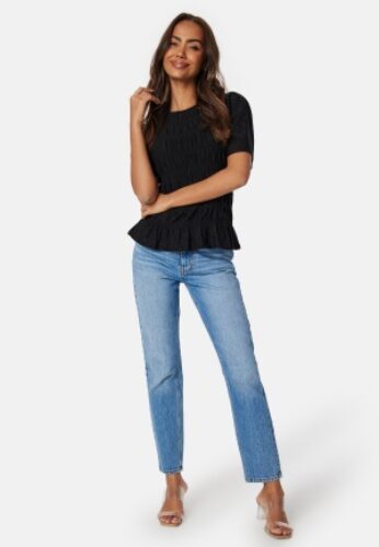 Happy Holly Wilima Short Sleeve Top Black 32/34 – 7333340285978